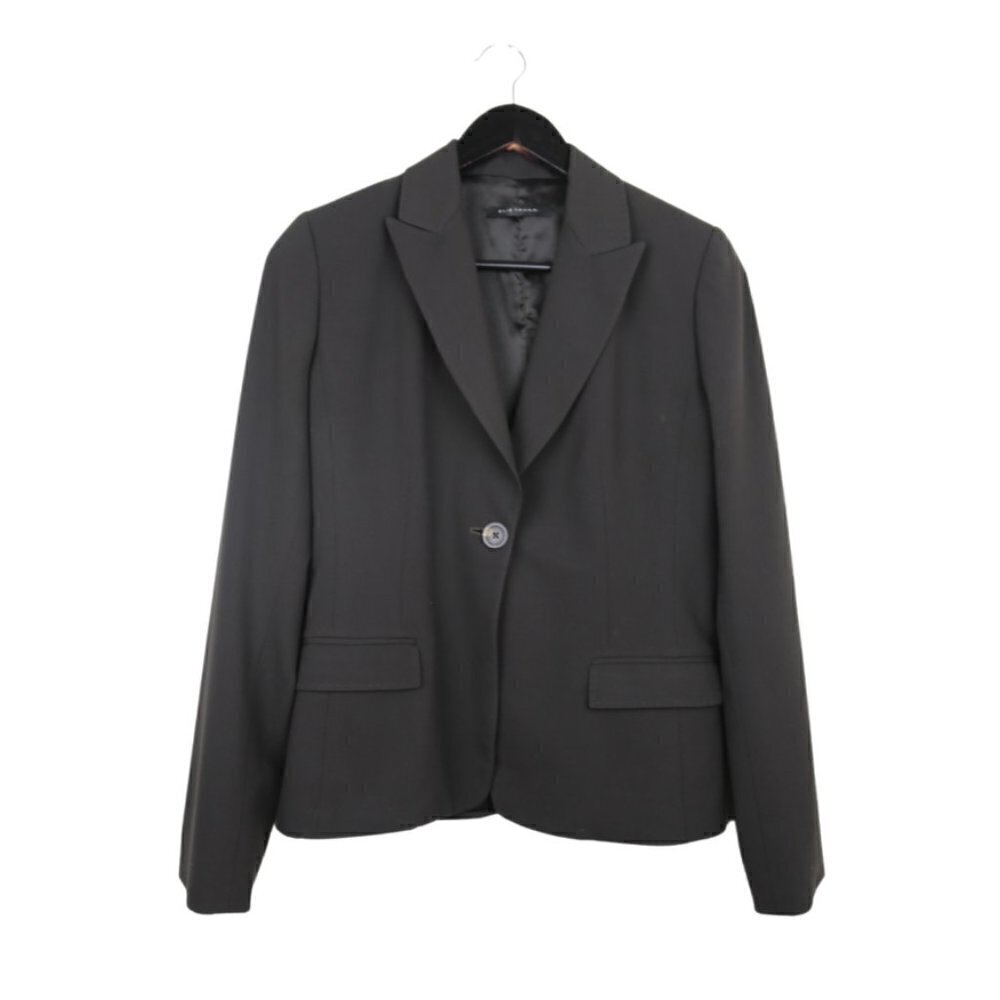 Elie Tahari One Button Fluid Crepe Business Casual Blazer Jacket